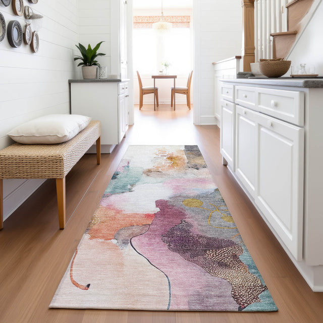 Addison Chantille ACN2019 Abstract Machine Made Transitional Blush Rug