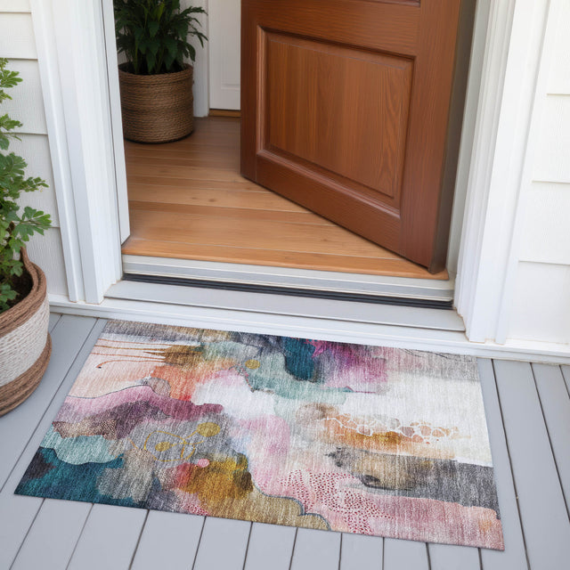 Addison Chantille ACN2019 Abstract Machine Made Transitional Blush Rug