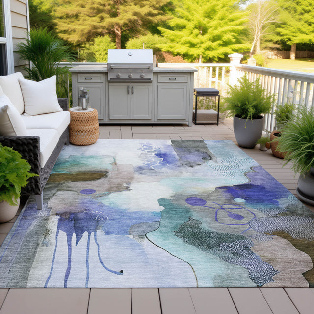 Addison Chantille ACN2019 Abstract Machine Made Transitional Brown Rug