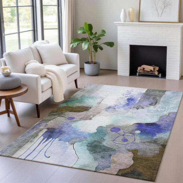 Addison Chantille ACN2019 Abstract Machine Made Transitional Brown Rug