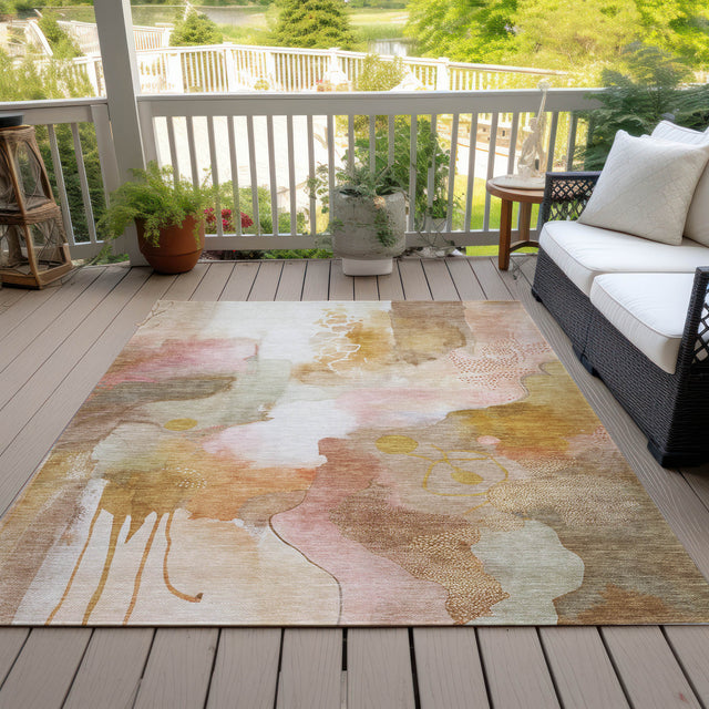 Addison Chantille ACN2019 Abstract Machine Made Transitional Mauve Rug