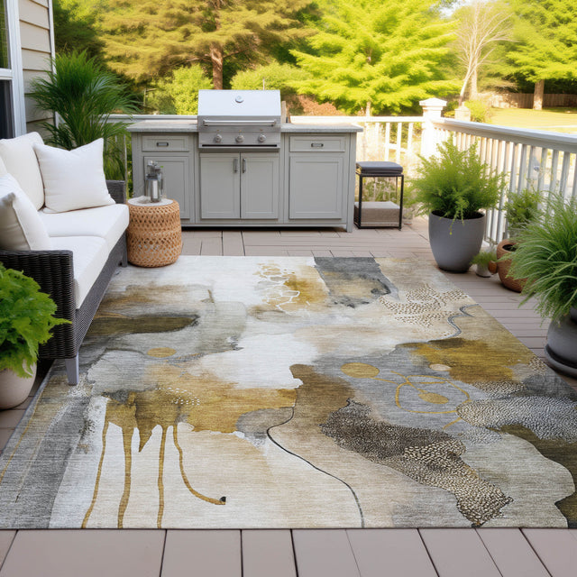 Addison Chantille ACN2019 Abstract Machine Made Transitional Mocha Rug