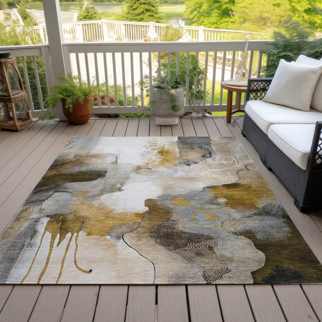 Addison Chantille ACN2019 Abstract Machine Made Transitional Mocha Rug