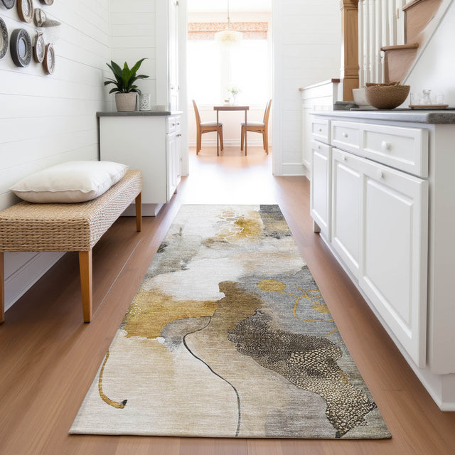 Addison Chantille ACN2019 Abstract Machine Made Transitional Mocha Rug