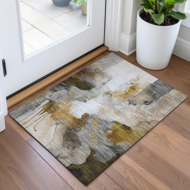 Addison Chantille ACN2019 Abstract Machine Made Transitional Mocha Rug