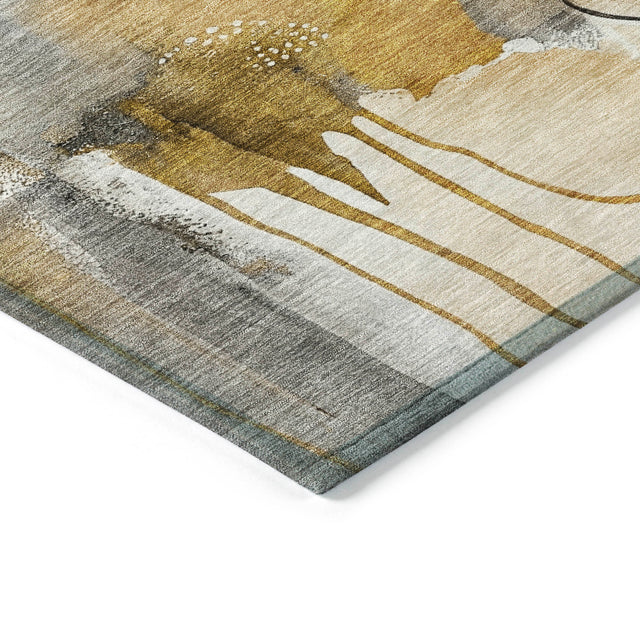 Addison Chantille ACN2019 Abstract Machine Made Transitional Mocha Rug