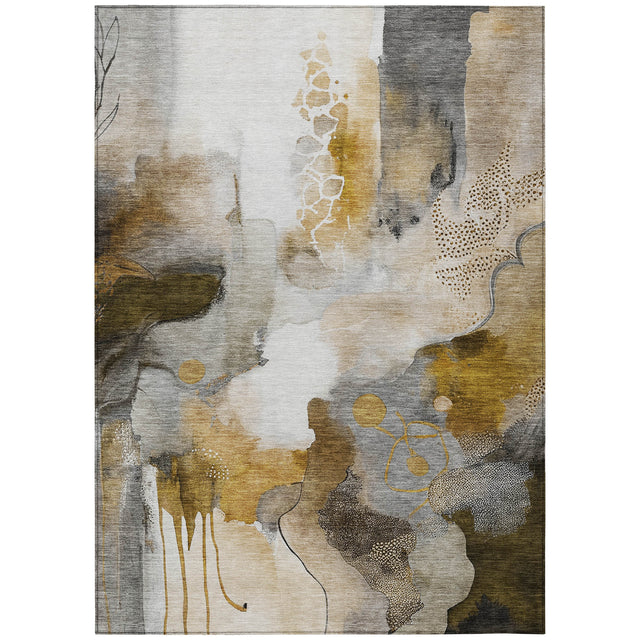 Addison Chantille ACN2019 Abstract Machine Made Transitional Mocha Rug