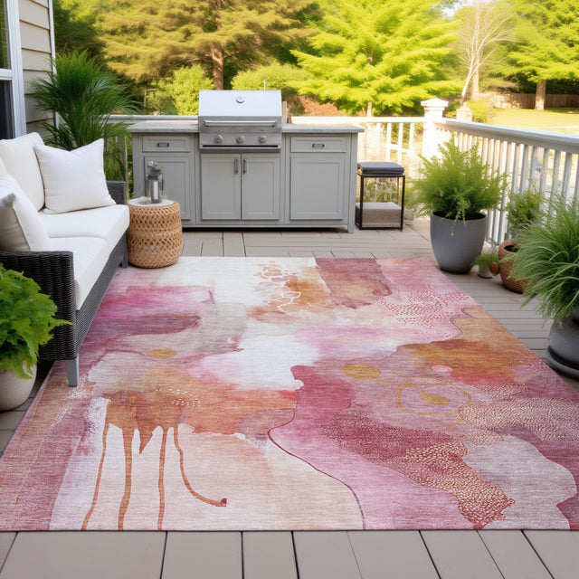 Addison Chantille ACN2019 Abstract Machine Made Transitional Pink Rug