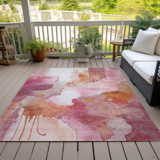 Addison Chantille ACN2019 Abstract Machine Made Transitional Pink Rug