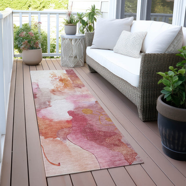 Addison Chantille ACN2019 Abstract Machine Made Transitional Pink Rug