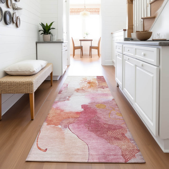 Addison Chantille ACN2019 Abstract Machine Made Transitional Pink Rug