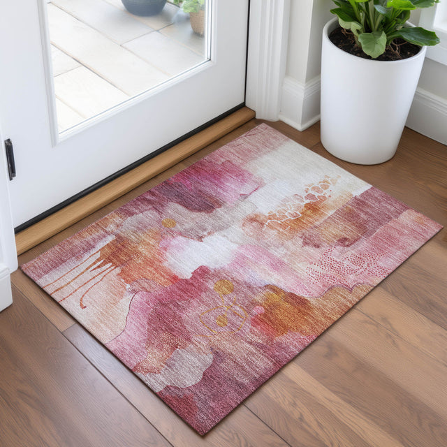 Addison Chantille ACN2019 Abstract Machine Made Transitional Pink Rug