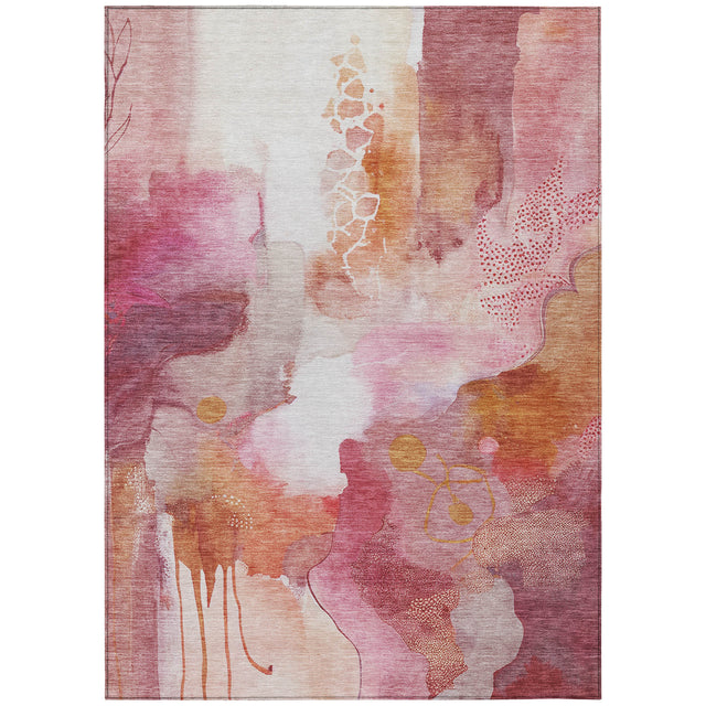 Addison Chantille ACN2019 Abstract Machine Made Transitional Pink Rug