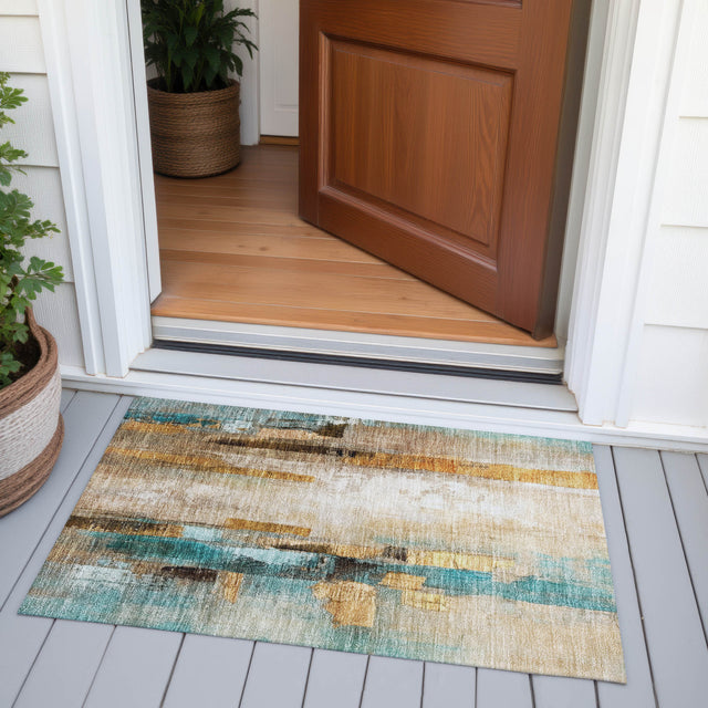 Addison Chantille ACN2020 Abstract Machine Made Transitional Beige Rug