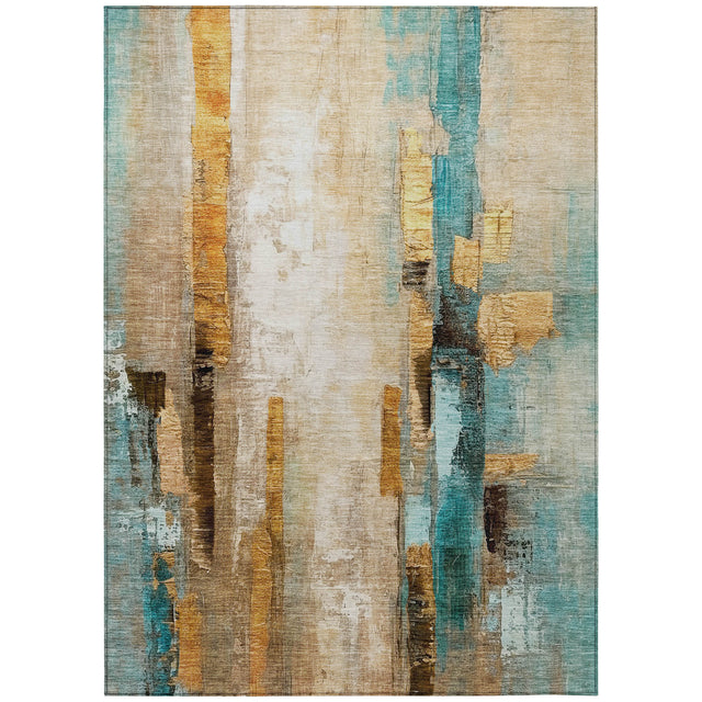 Addison Chantille ACN2020 Abstract Machine Made Transitional Beige Rug