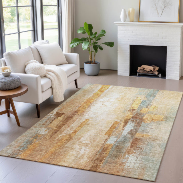 Addison Chantille ACN2020 Abstract Machine Made Transitional Copper Rug