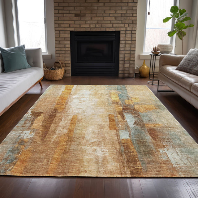 Addison Chantille ACN2020 Abstract Machine Made Transitional Copper Rug