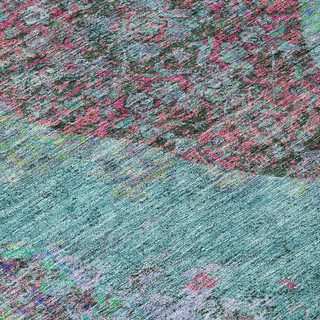 Addison Chantille ACN2021 Border Machine Made Traditional Aqua Rug