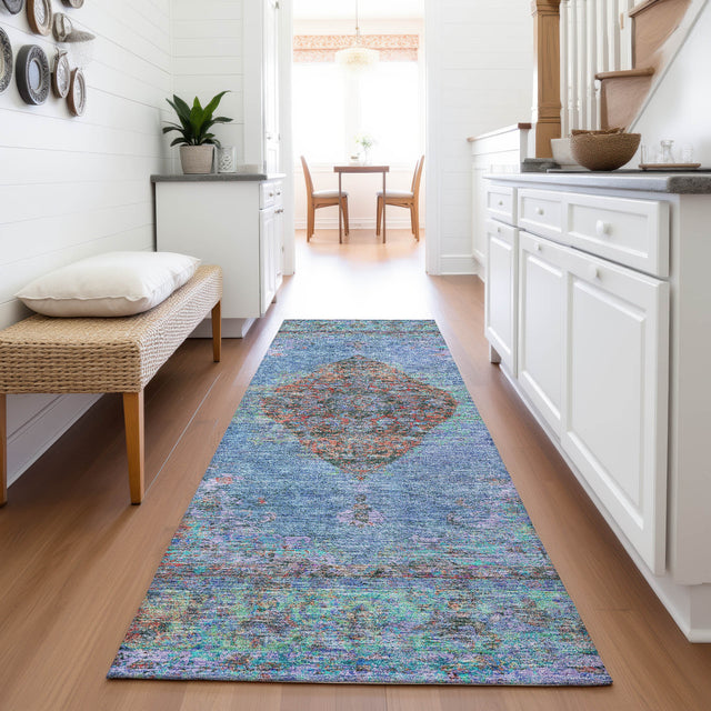 Addison Chantille ACN2021 Border Machine Made Traditional Blue Rug