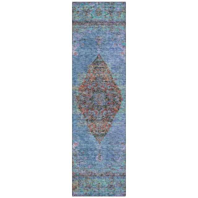 Addison Chantille ACN2021 Border Machine Made Traditional Blue Rug