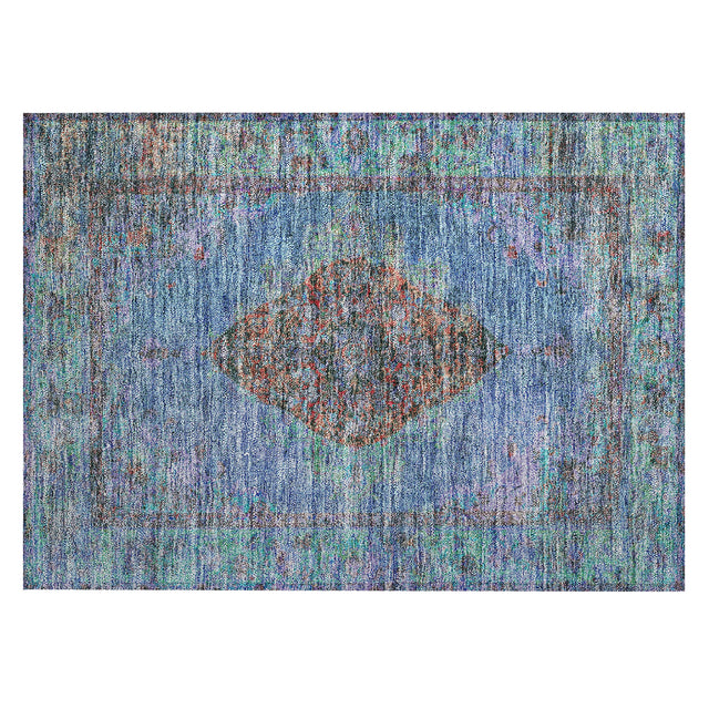 Addison Chantille ACN2021 Border Machine Made Traditional Blue Rug