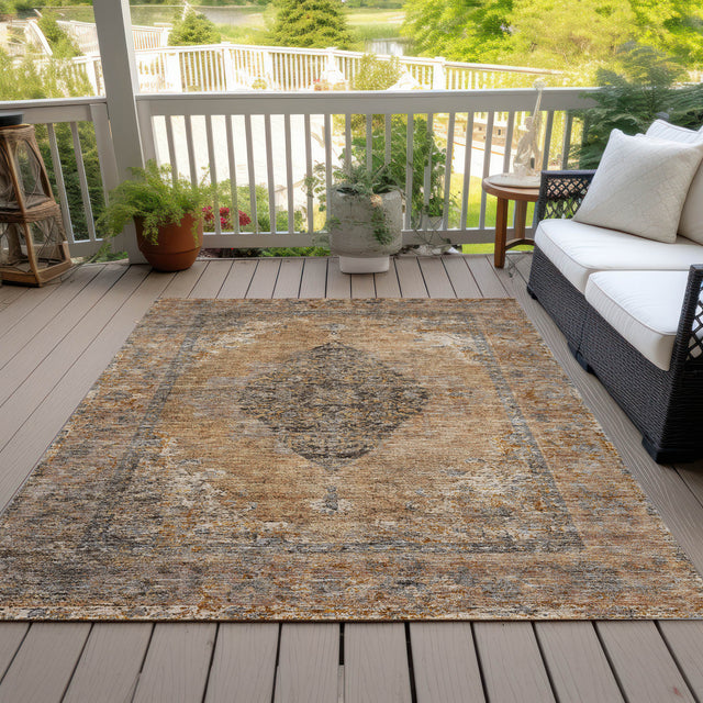 Addison Chantille ACN2021 Border Machine Made Traditional Copper Rug