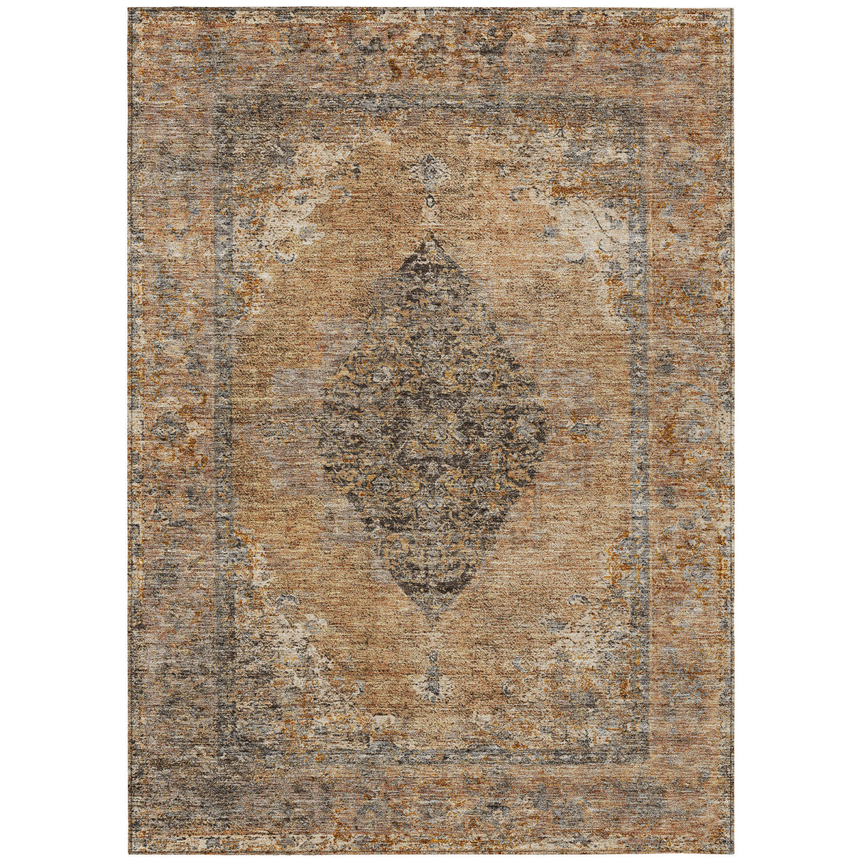 Addison Chantille ACN2021 Border Machine Made Traditional Copper Rug