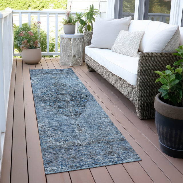 Addison Chantille ACN2021 Border Machine Made Traditional Denim Rug