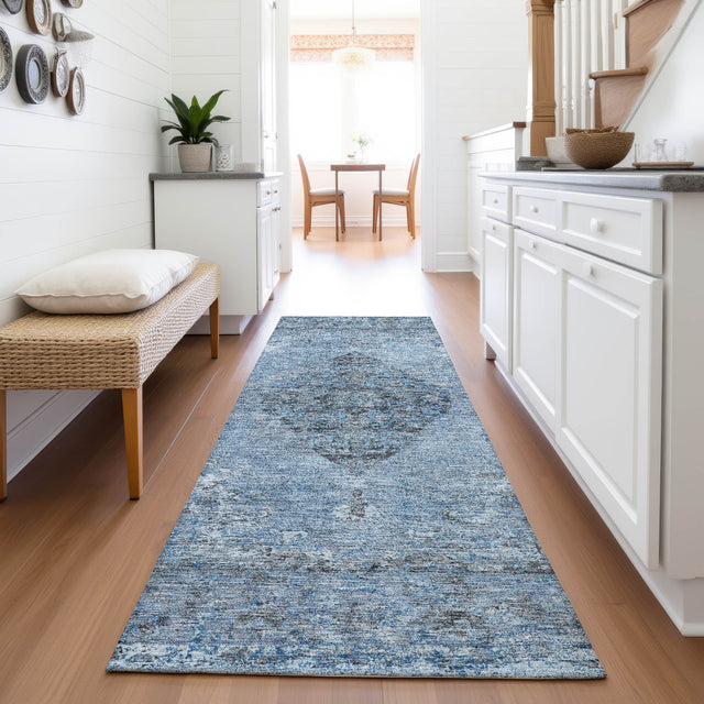 Addison Chantille ACN2021 Border Machine Made Traditional Denim Rug