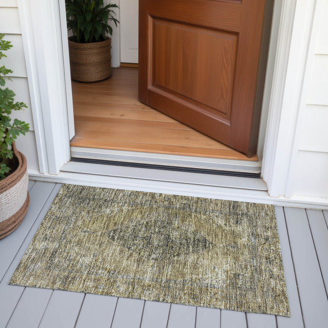 Addison Chantille ACN2021 Border Machine Made Traditional Khaki Rug