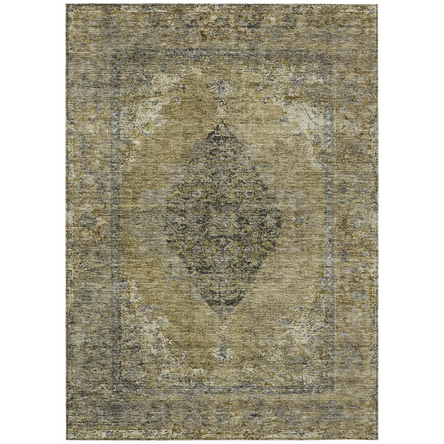 Addison Chantille ACN2021 Border Machine Made Traditional Khaki Rug
