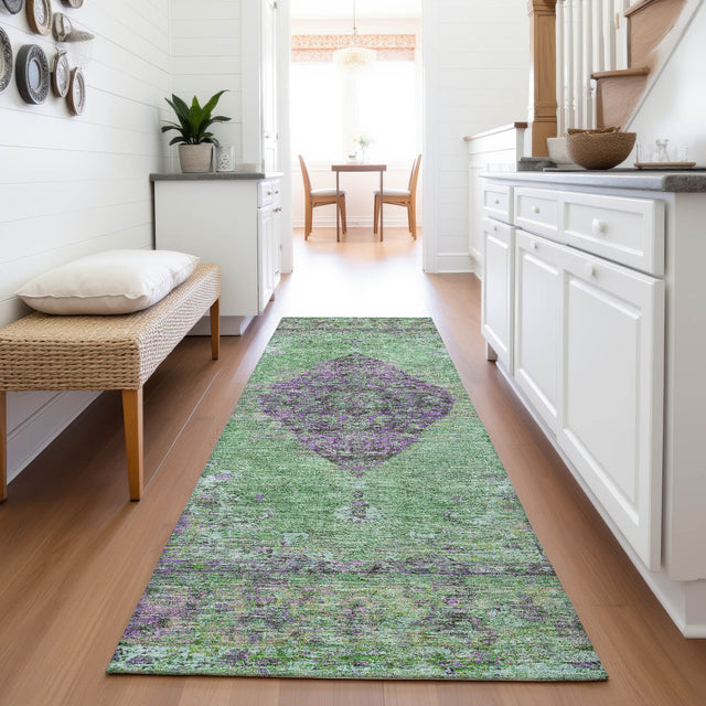 Addison Chantille ACN2021 Border Machine Made Traditional Lime Rug