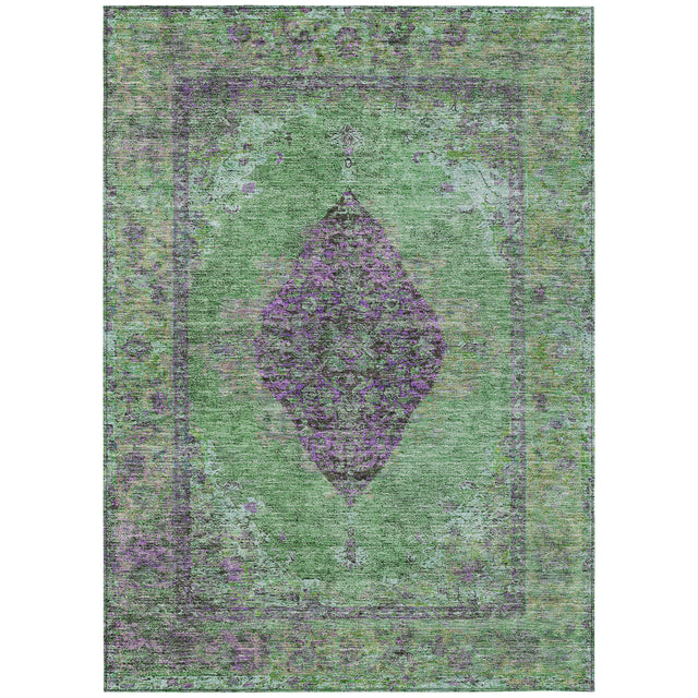 Addison Chantille ACN2021 Border Machine Made Traditional Lime Rug