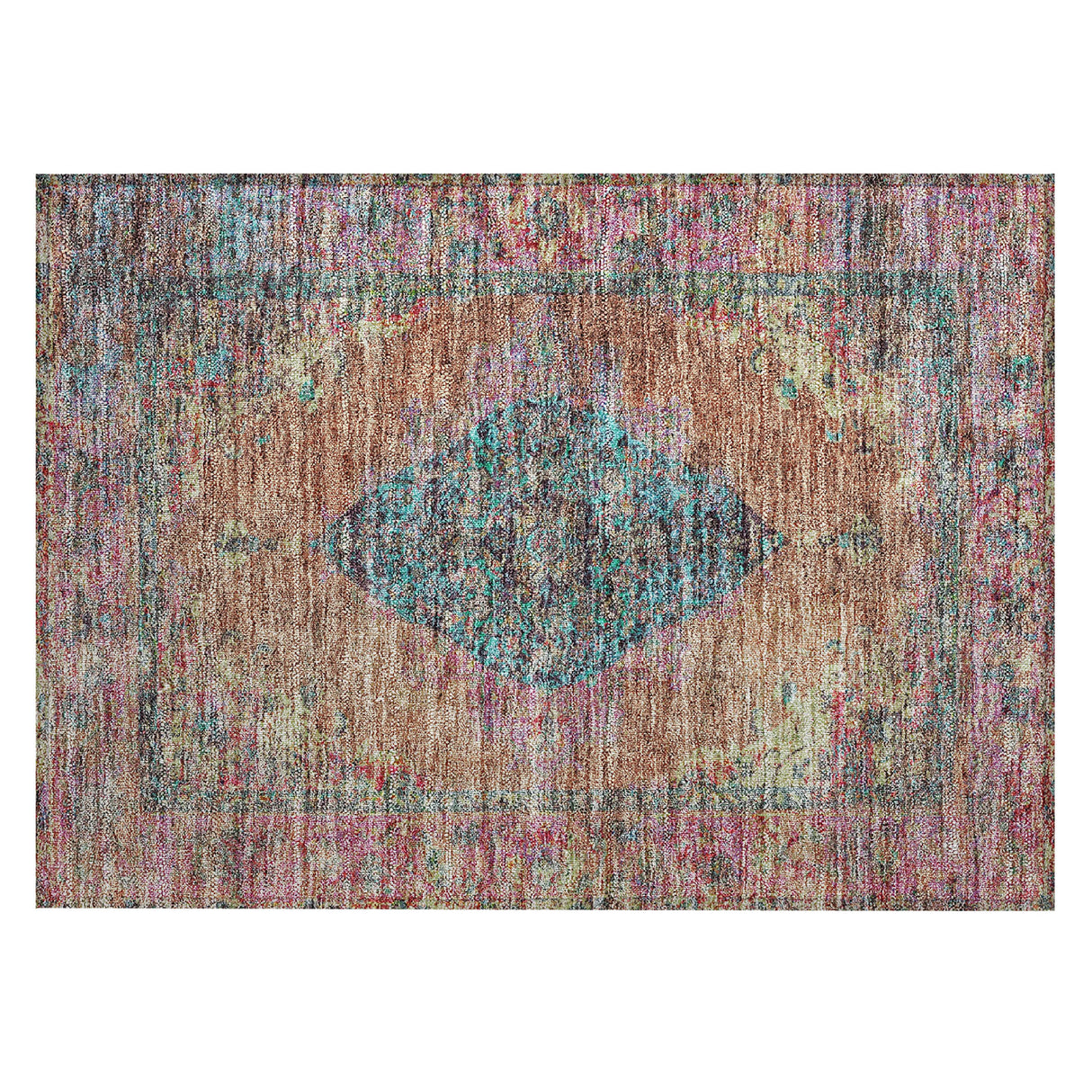 Addison Chantille ACN2021 Border Machine Made Traditional Orange Rug