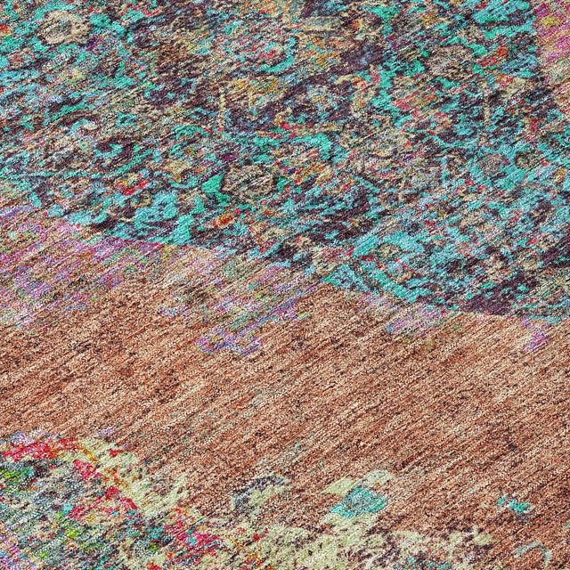 Addison Chantille ACN2021 Border Machine Made Traditional Orange Rug