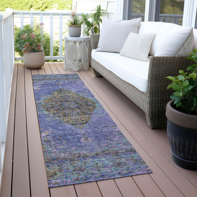 Addison Chantille ACN2021 Border Machine Made Traditional Purple Rug