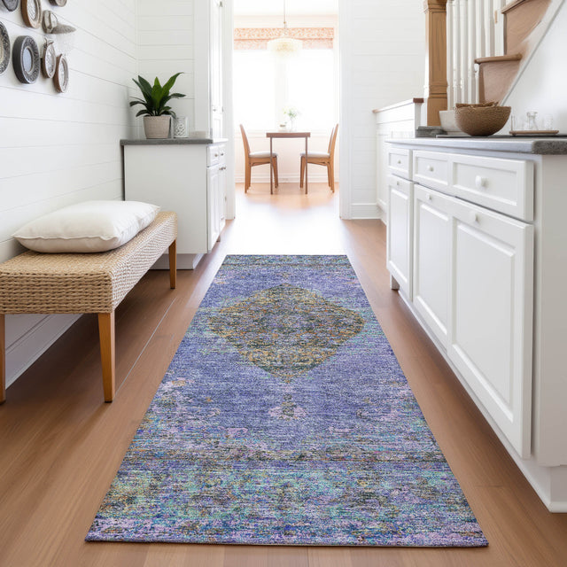 Addison Chantille ACN2021 Border Machine Made Traditional Purple Rug