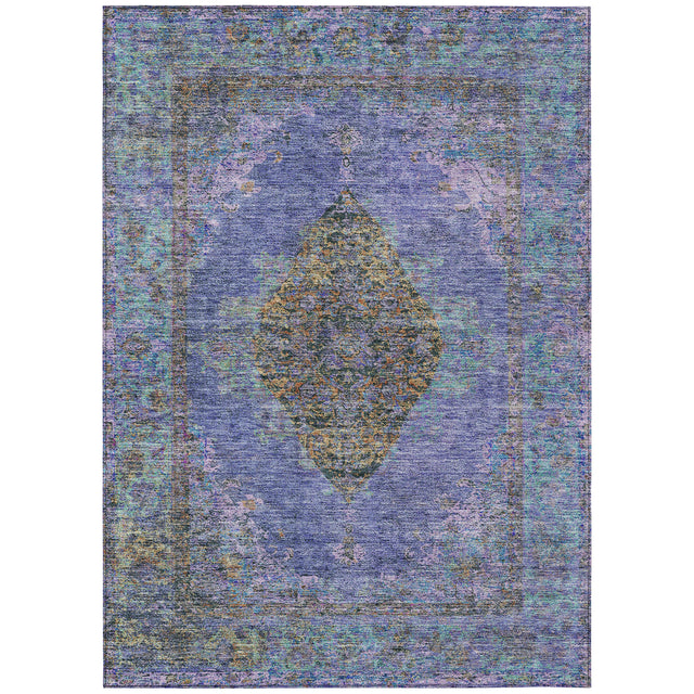 Addison Chantille ACN2021 Border Machine Made Traditional Purple Rug