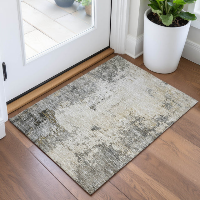 Addison Chantille ACN2022 Abstract Machine Made Transitional Pewter Rug