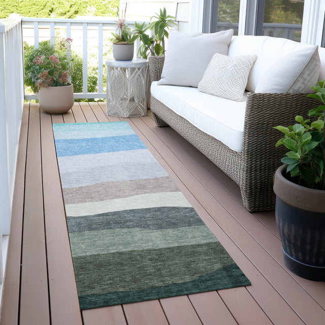 Addison Chantille ACN2023 Stripes Machine Made Transitional Green Rug