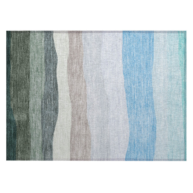Addison Chantille ACN2023 Stripes Machine Made Transitional Green Rug