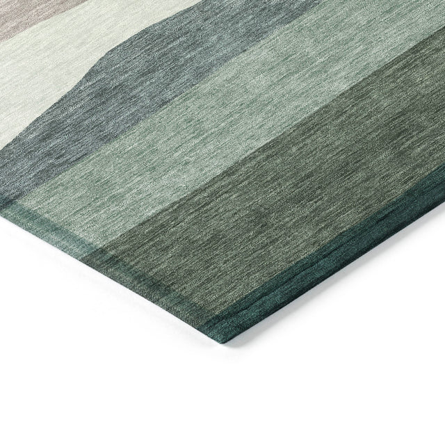 Addison Chantille ACN2023 Stripes Machine Made Transitional Green Rug