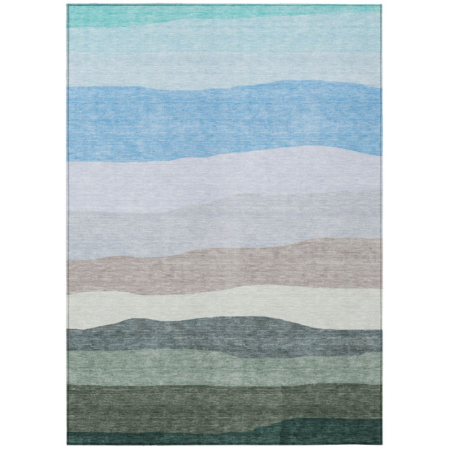 Addison Chantille ACN2023 Stripes Machine Made Transitional Green Rug