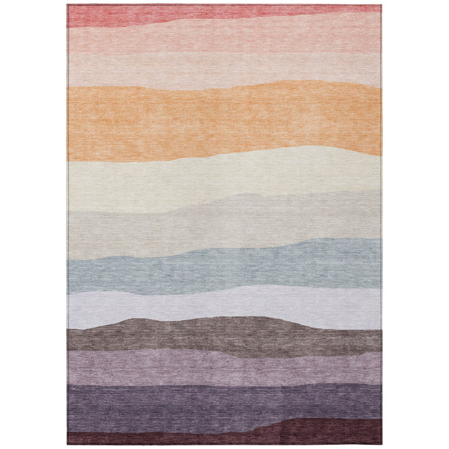 Addison Chantille ACN2023 Stripes Machine Made Transitional Orange Rug