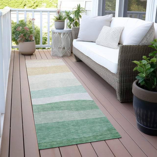 Addison Chantille ACN2023 Stripes Machine Made Transitional Teal Rug