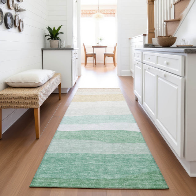 Addison Chantille ACN2023 Stripes Machine Made Transitional Teal Rug