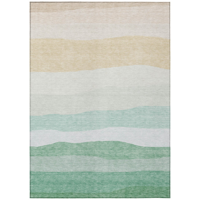 Addison Chantille ACN2023 Stripes Machine Made Transitional Teal Rug