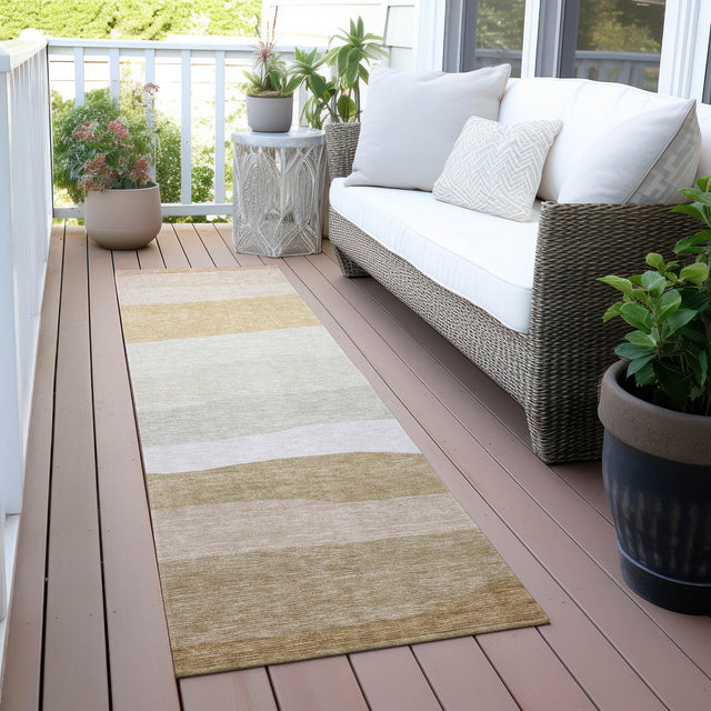 Addison Chantille ACN2023 Stripes Machine Made Transitional Wheat Rug