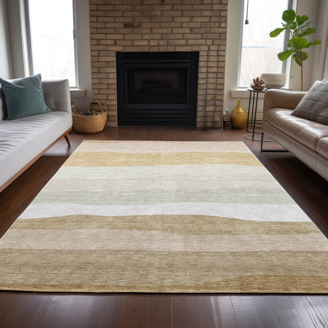 Addison Chantille ACN2023 Stripes Machine Made Transitional Wheat Rug