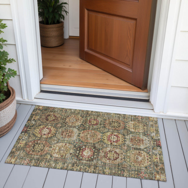 Addison Chantille ACN2024 Medallions Machine Made Traditional Aloe Rug